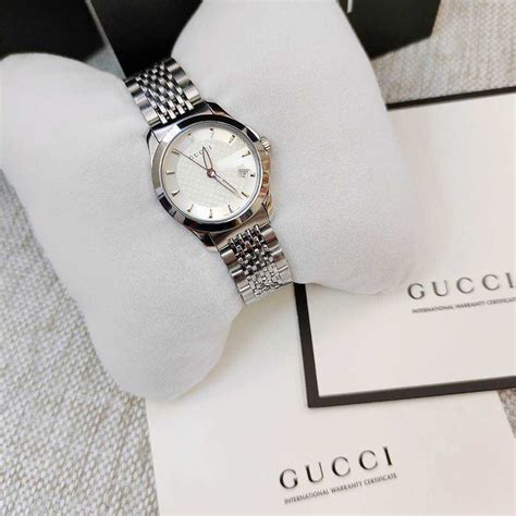 gucci g-timeless silver dial stainless steel ya126501 27mm